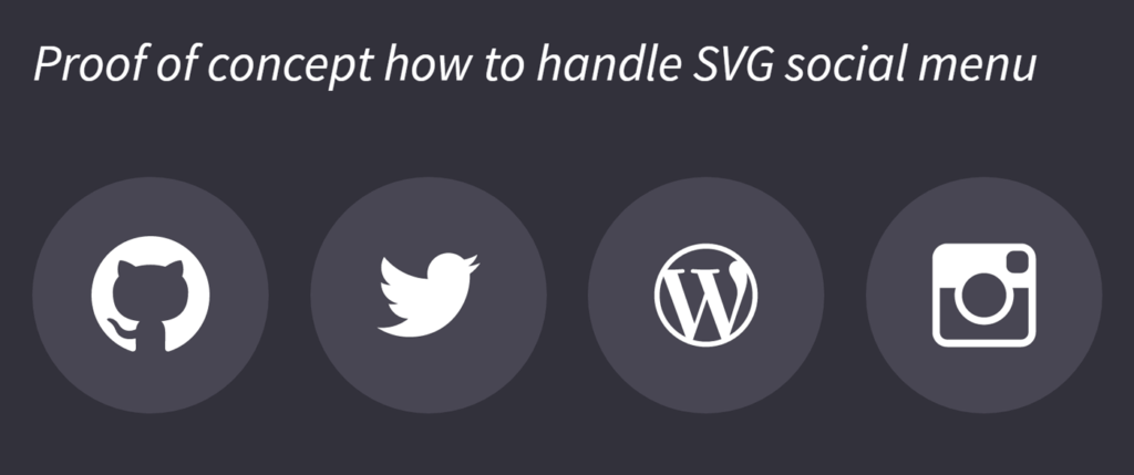 End result of SVG social menu